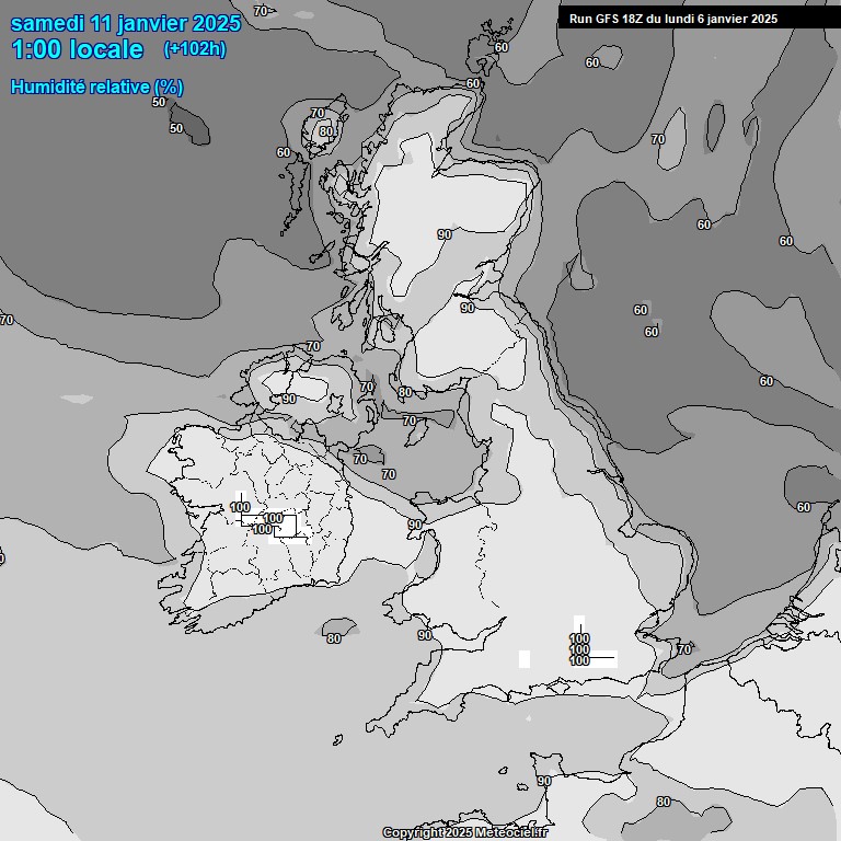 Modele GFS - Carte prvisions 