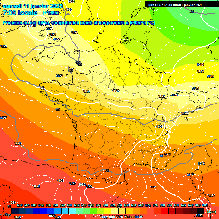 Modele GFS - Carte prvisions 