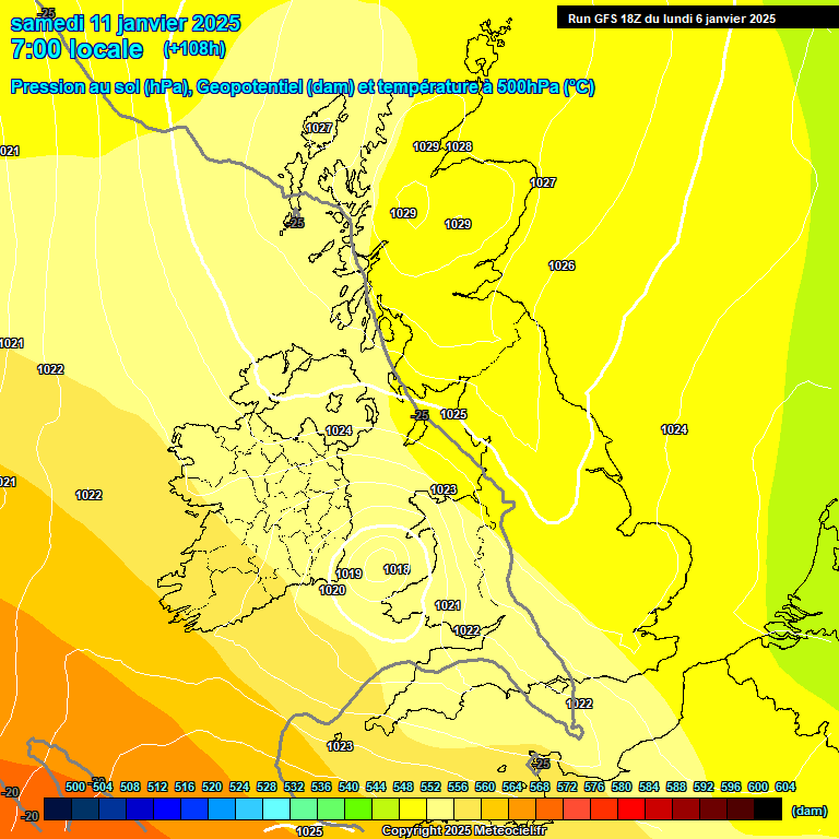 Modele GFS - Carte prvisions 