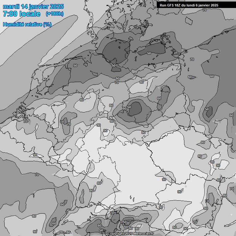 Modele GFS - Carte prvisions 