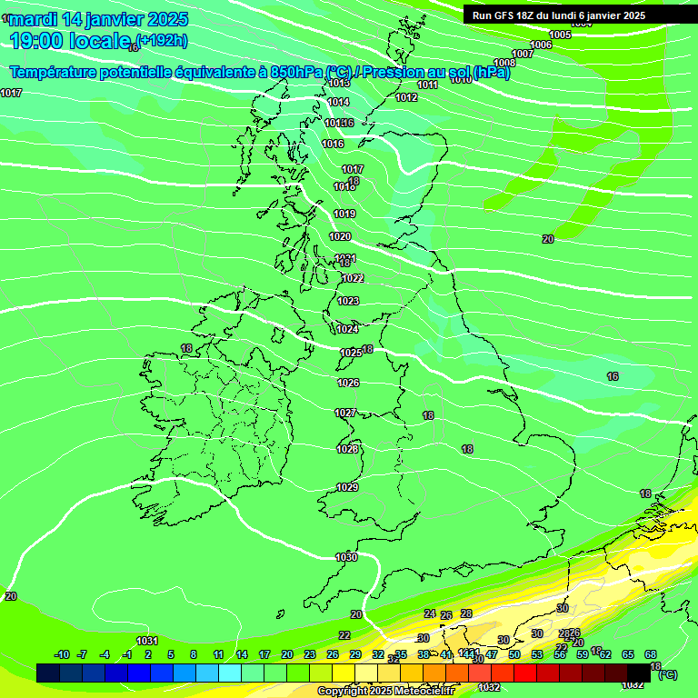 Modele GFS - Carte prvisions 