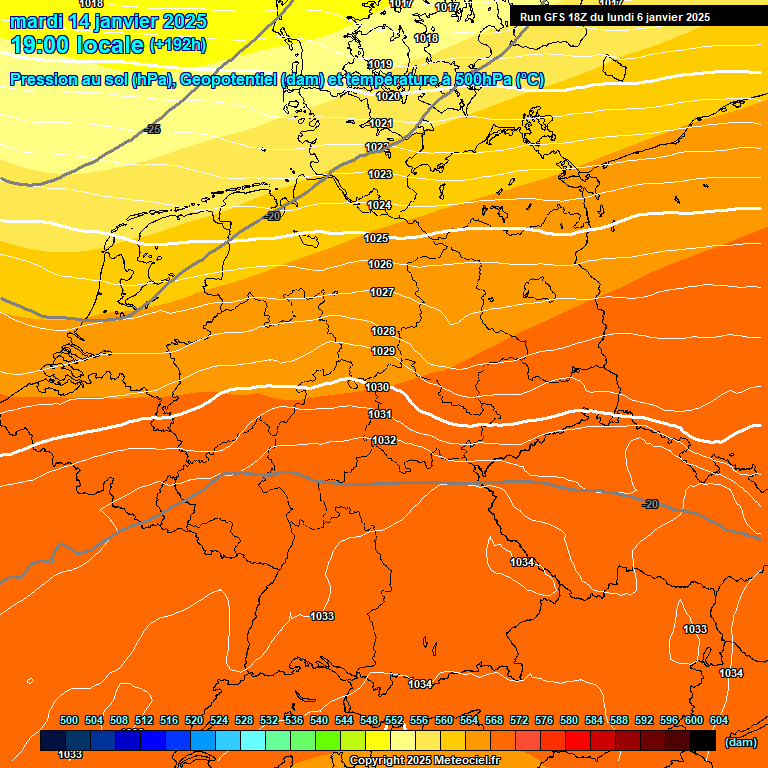 Modele GFS - Carte prvisions 