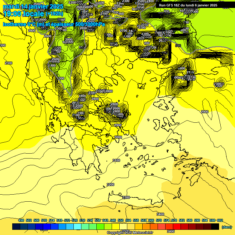 Modele GFS - Carte prvisions 