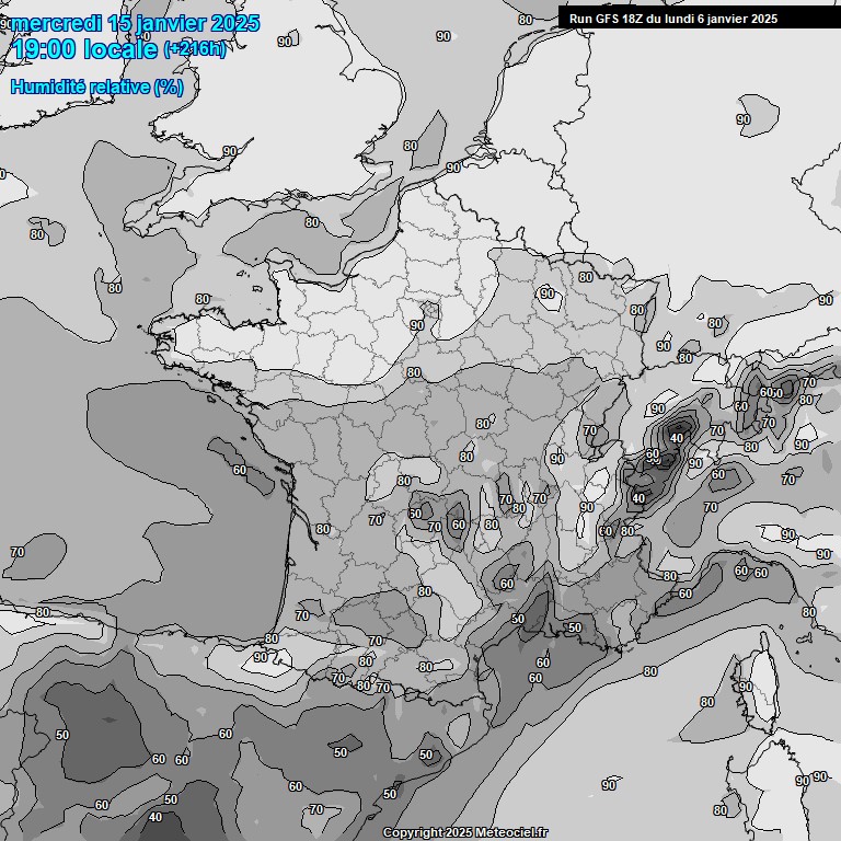 Modele GFS - Carte prvisions 