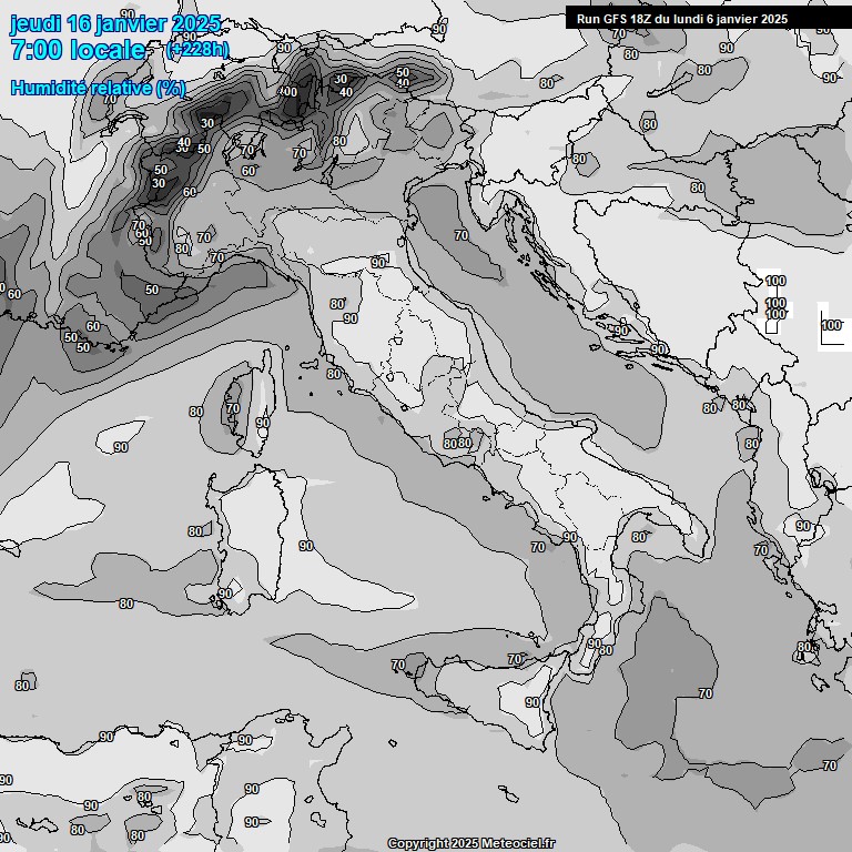 Modele GFS - Carte prvisions 