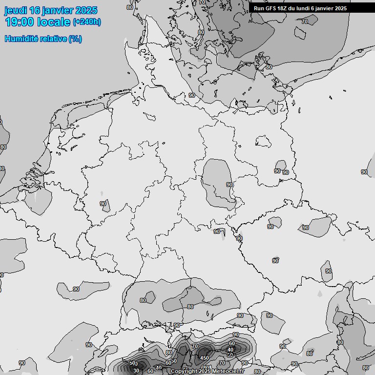 Modele GFS - Carte prvisions 