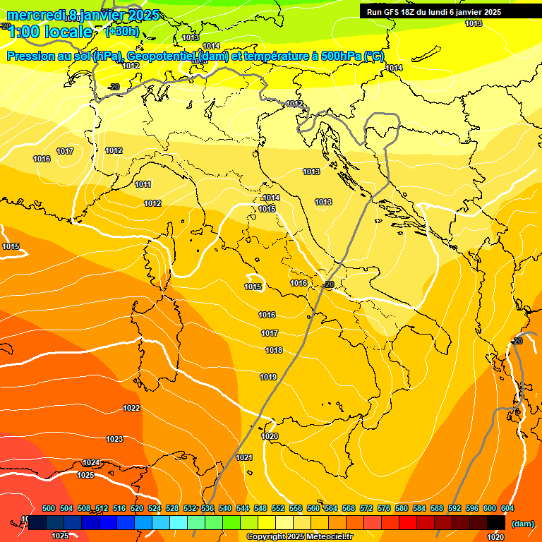 Modele GFS - Carte prvisions 