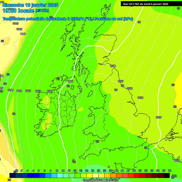 Modele GFS - Carte prvisions 