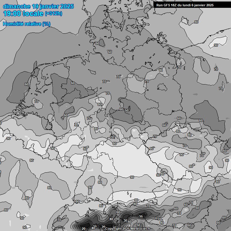 Modele GFS - Carte prvisions 