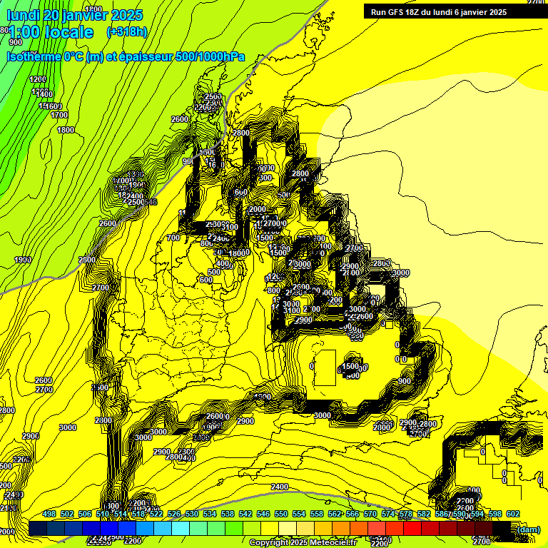 Modele GFS - Carte prvisions 