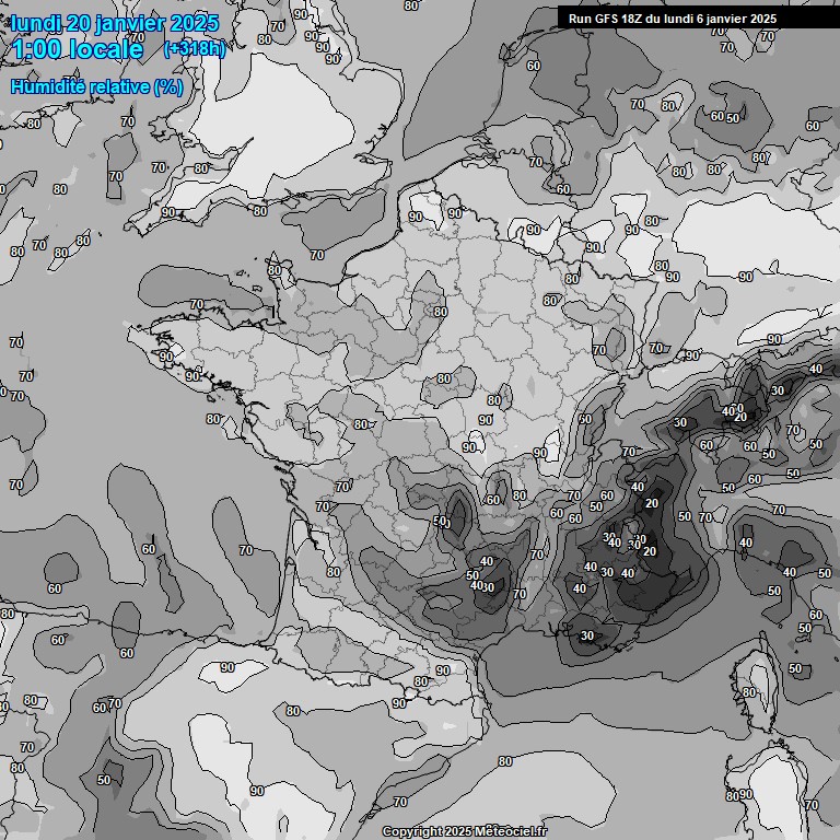 Modele GFS - Carte prvisions 