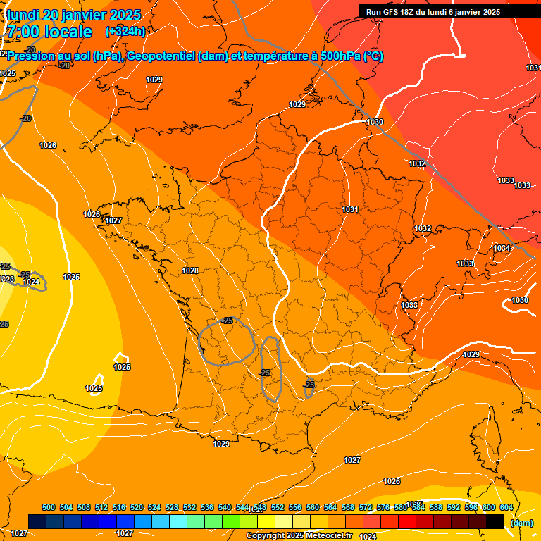 Modele GFS - Carte prvisions 