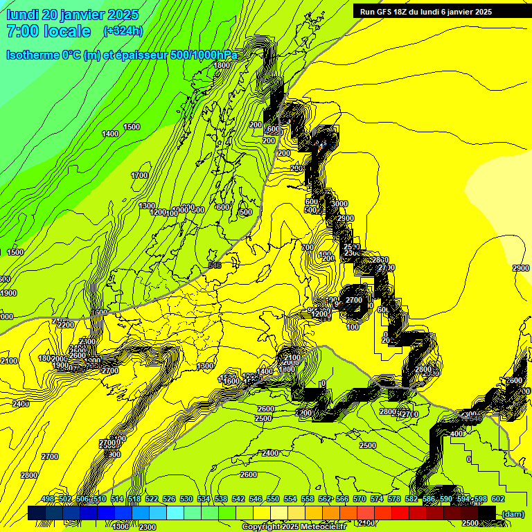 Modele GFS - Carte prvisions 