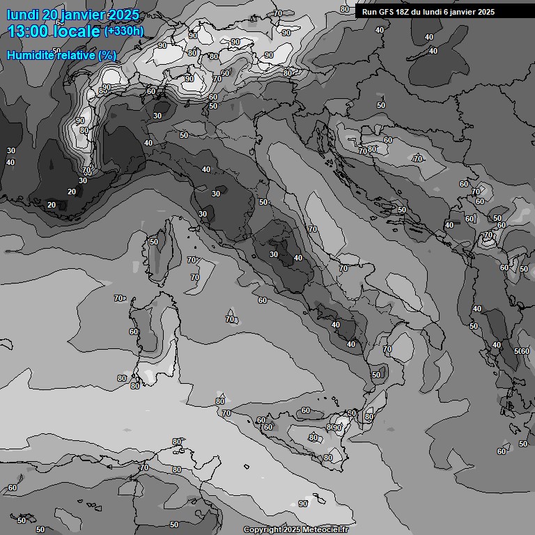 Modele GFS - Carte prvisions 