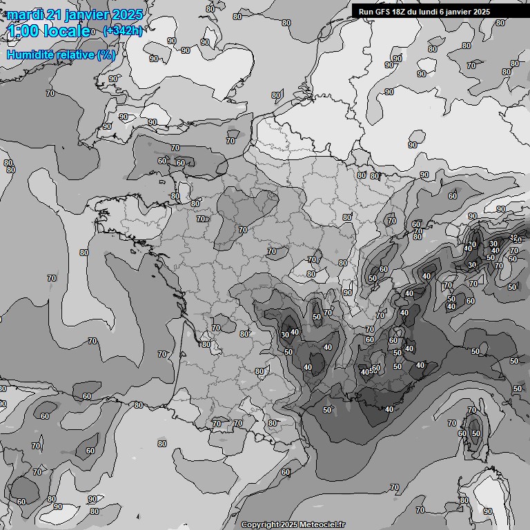 Modele GFS - Carte prvisions 