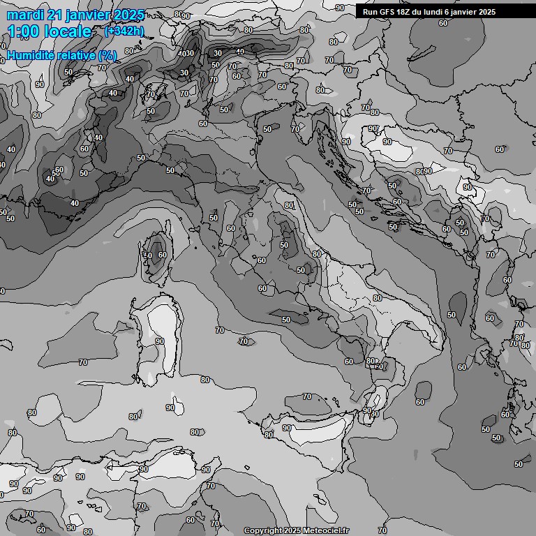 Modele GFS - Carte prvisions 