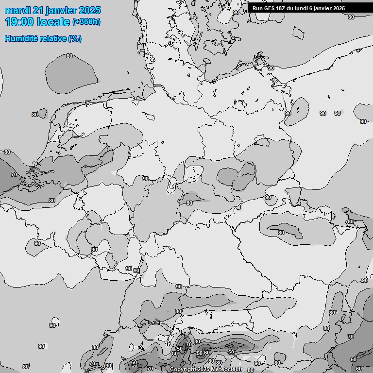 Modele GFS - Carte prvisions 