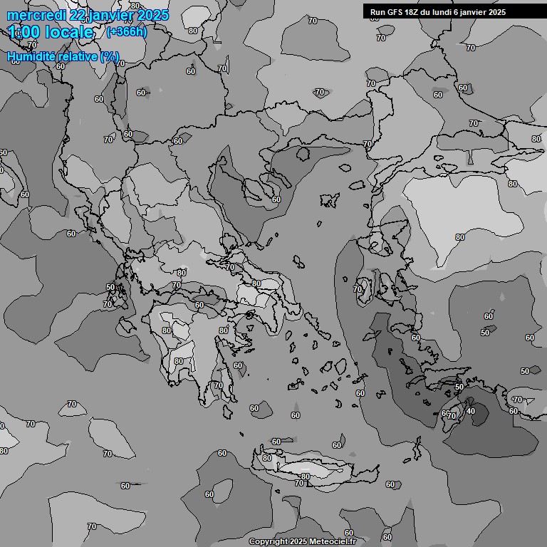 Modele GFS - Carte prvisions 