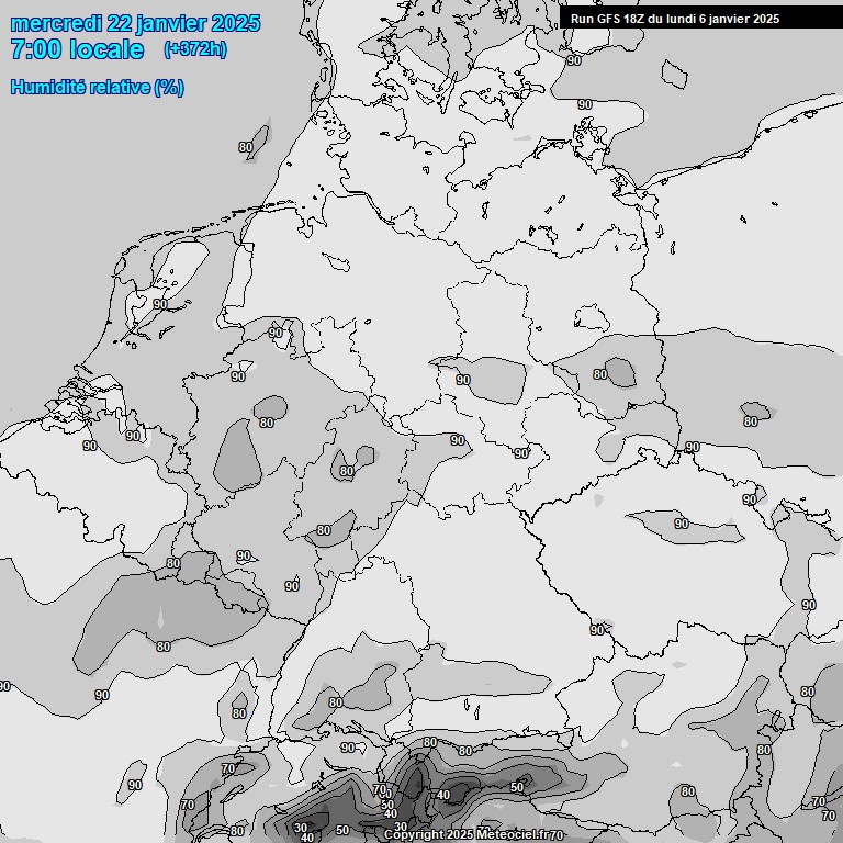 Modele GFS - Carte prvisions 