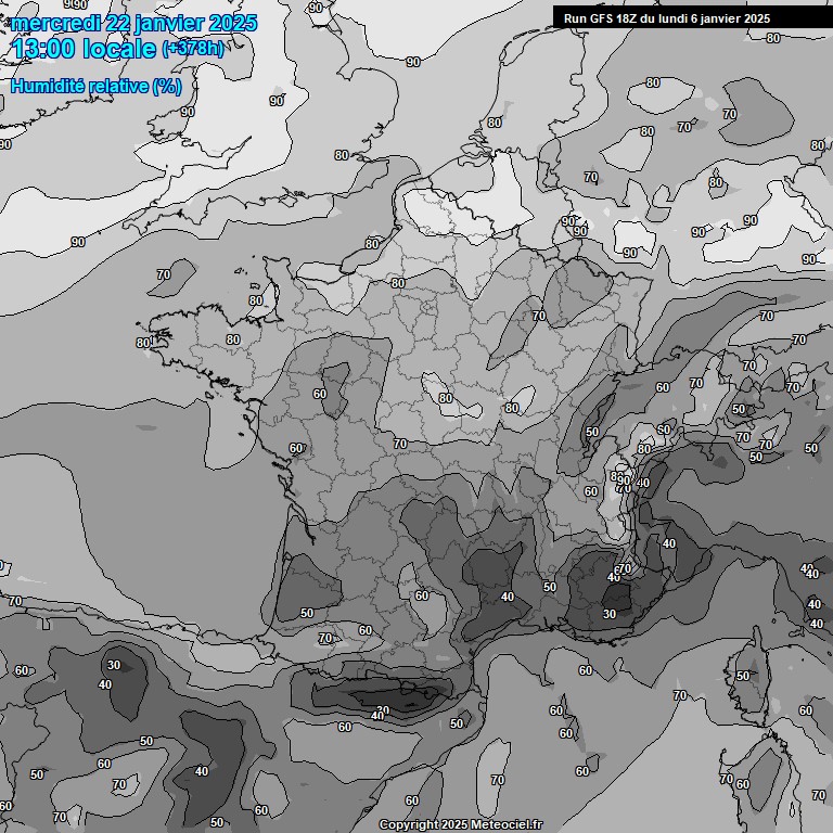 Modele GFS - Carte prvisions 