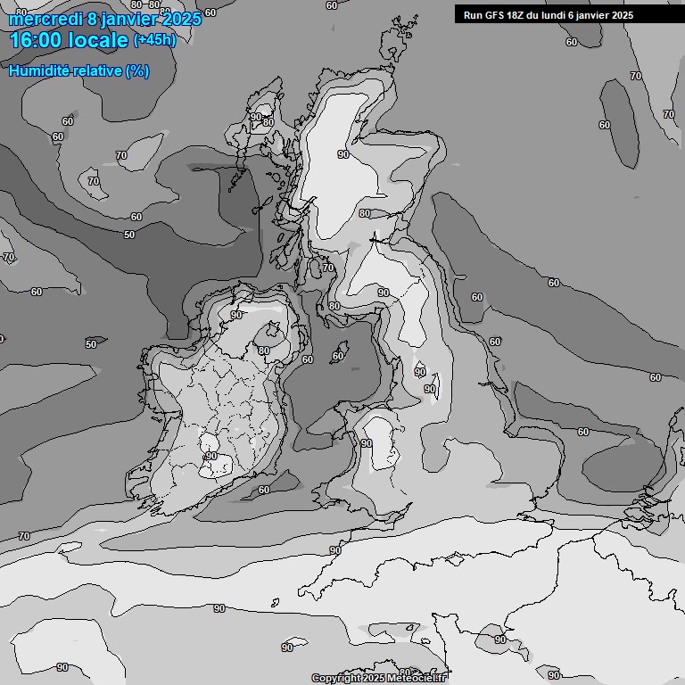 Modele GFS - Carte prvisions 