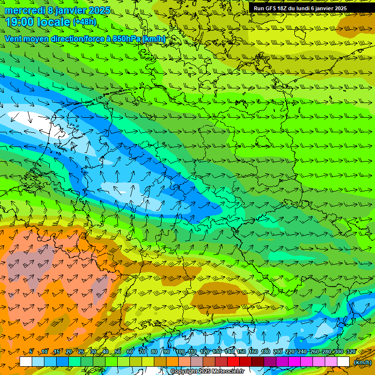 Modele GFS - Carte prvisions 