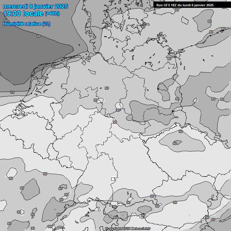 Modele GFS - Carte prvisions 