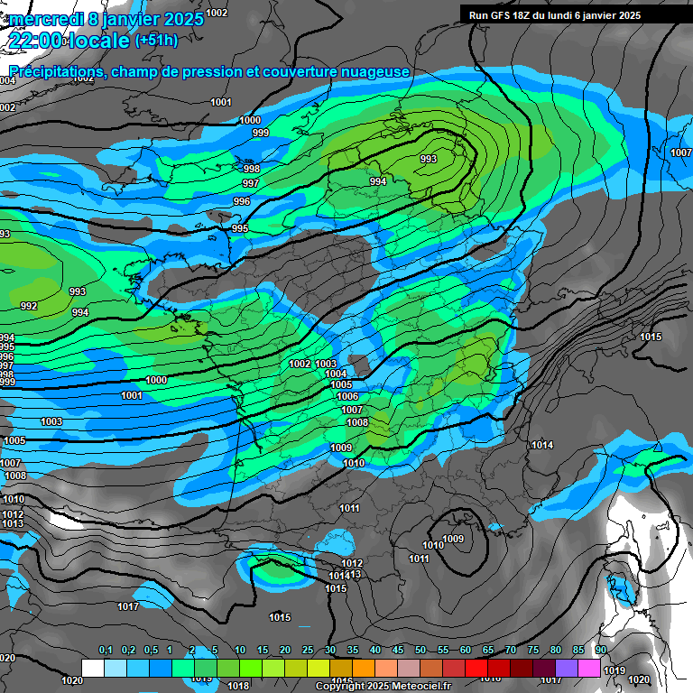 Modele GFS - Carte prvisions 