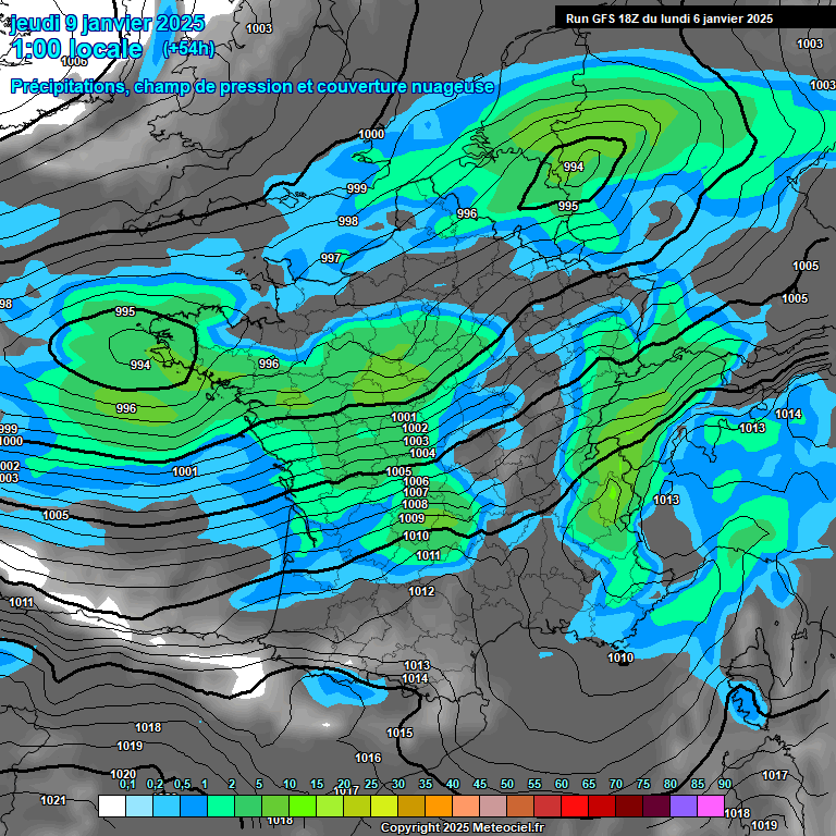 Modele GFS - Carte prvisions 