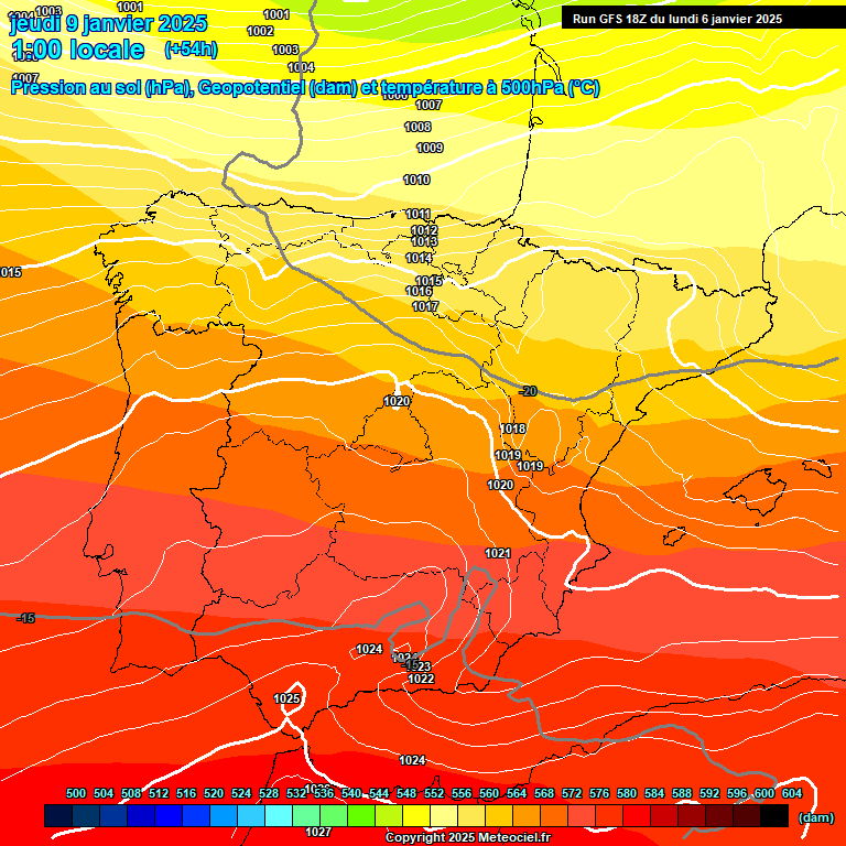 Modele GFS - Carte prvisions 