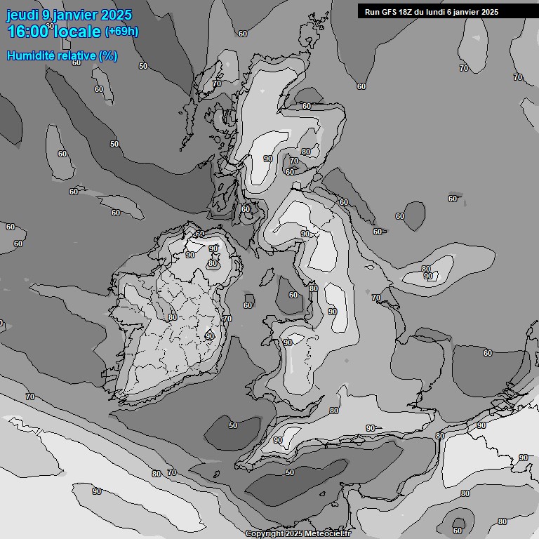 Modele GFS - Carte prvisions 