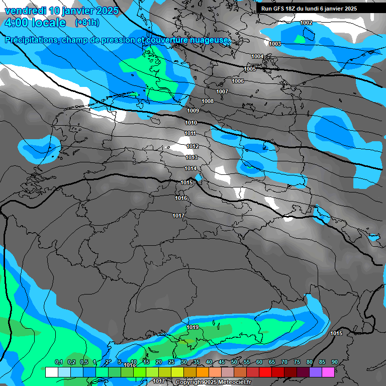 Modele GFS - Carte prvisions 