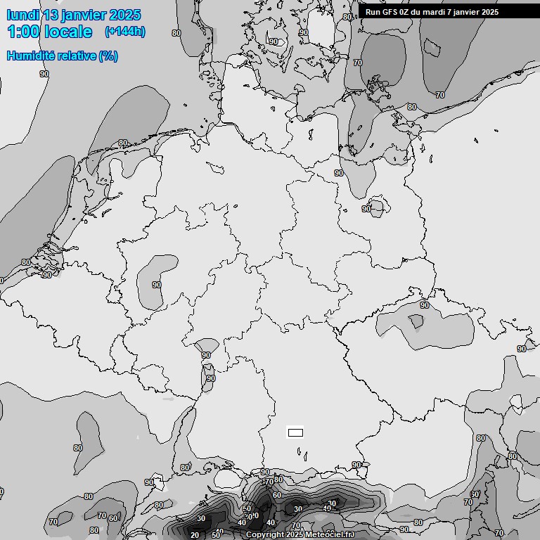 Modele GFS - Carte prvisions 