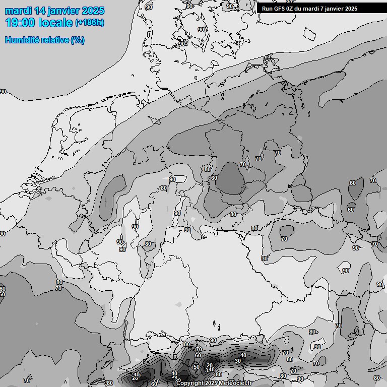 Modele GFS - Carte prvisions 