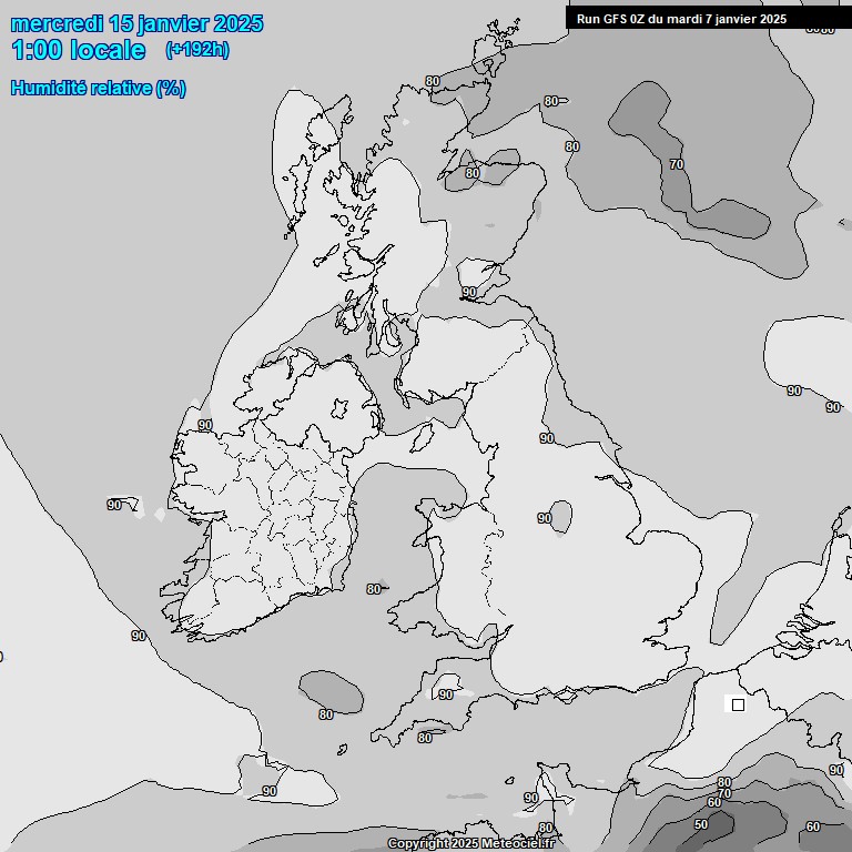 Modele GFS - Carte prvisions 