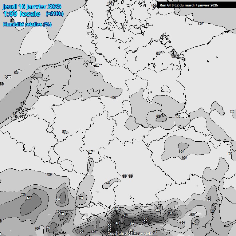 Modele GFS - Carte prvisions 