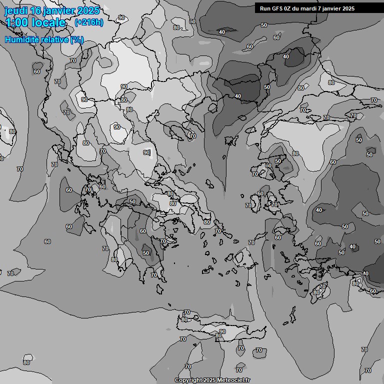 Modele GFS - Carte prvisions 