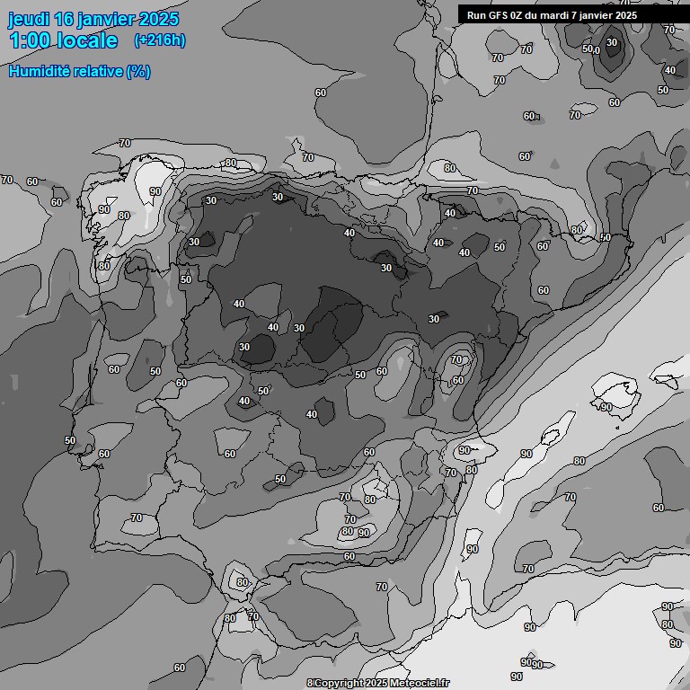 Modele GFS - Carte prvisions 