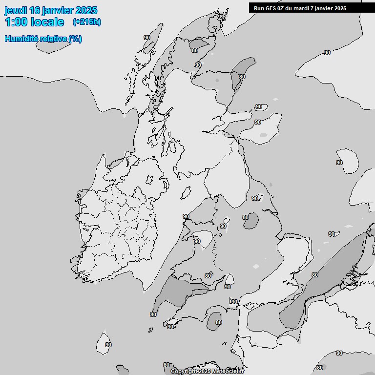 Modele GFS - Carte prvisions 