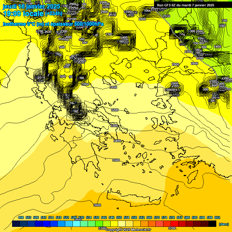 Modele GFS - Carte prvisions 