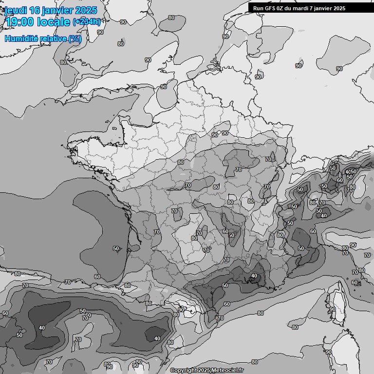 Modele GFS - Carte prvisions 