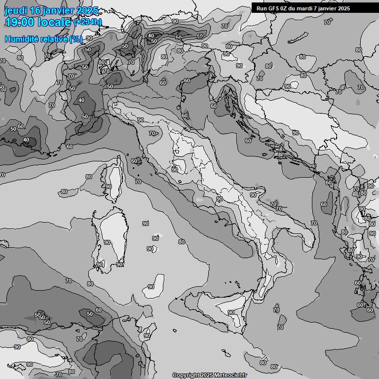 Modele GFS - Carte prvisions 