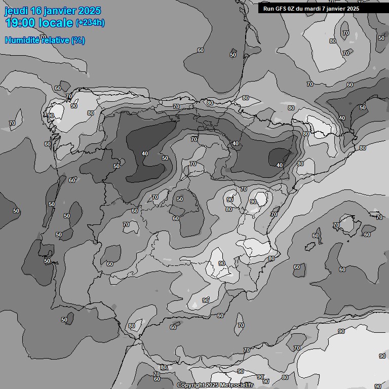 Modele GFS - Carte prvisions 