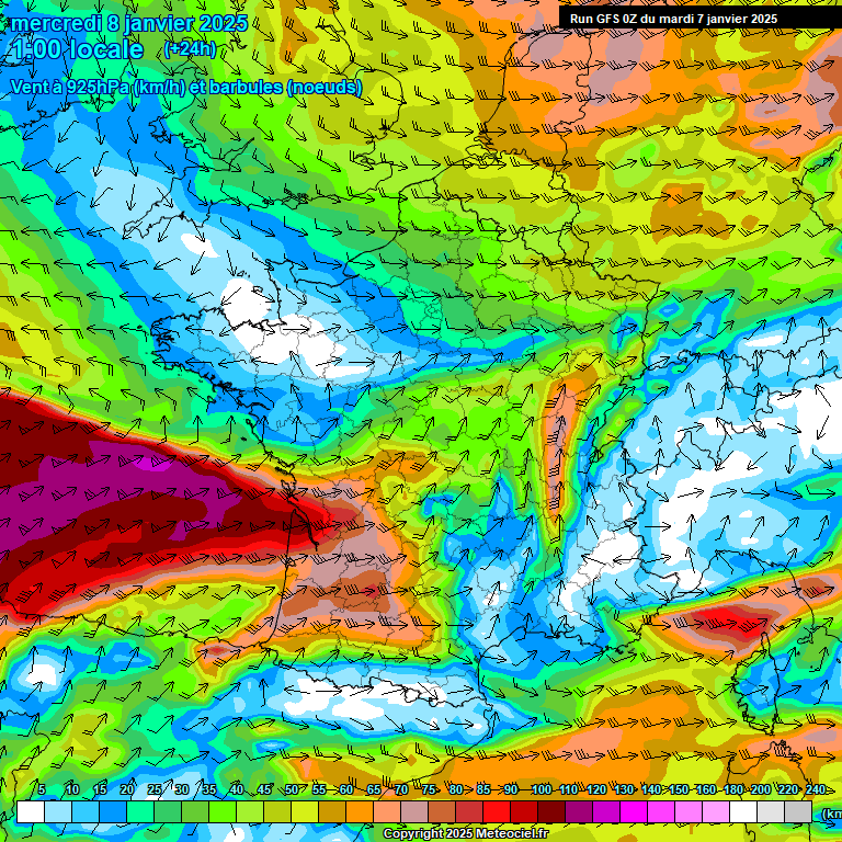 Modele GFS - Carte prvisions 