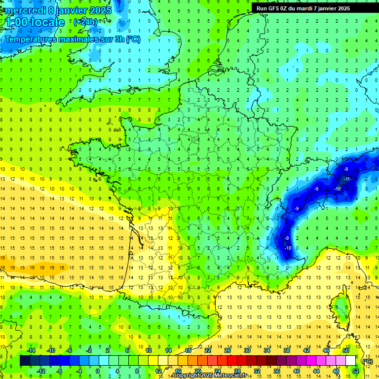 Modele GFS - Carte prvisions 