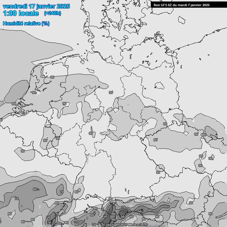 Modele GFS - Carte prvisions 