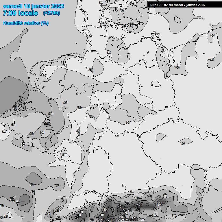 Modele GFS - Carte prvisions 