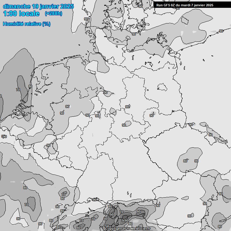 Modele GFS - Carte prvisions 