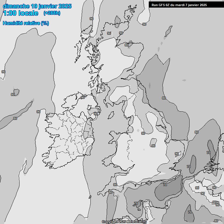 Modele GFS - Carte prvisions 