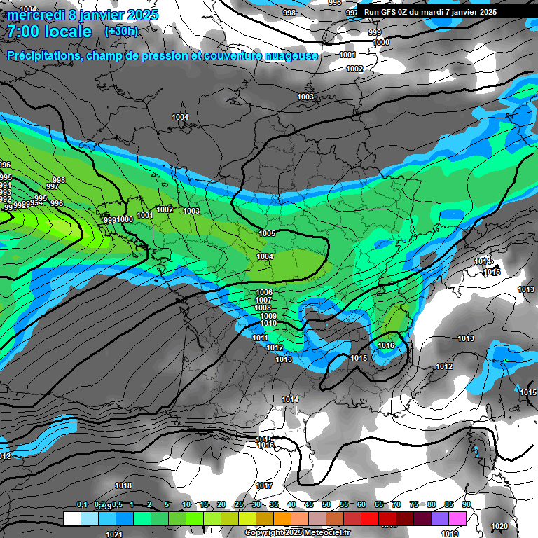 Modele GFS - Carte prvisions 